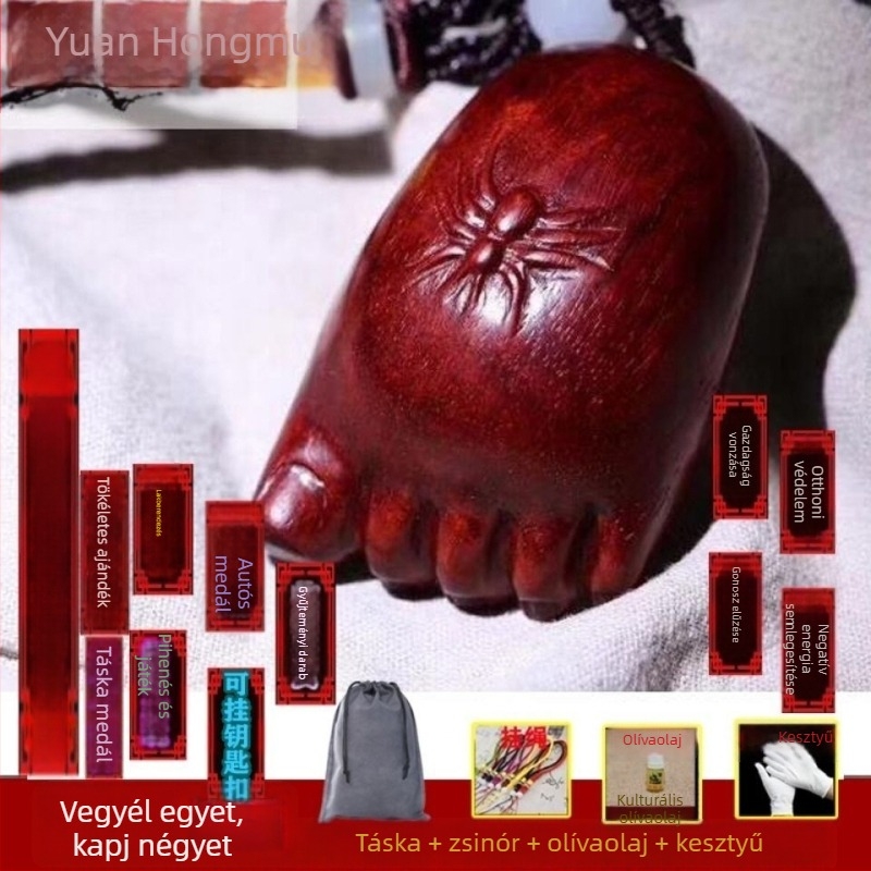 Blood Sandalwood autó díszfigura, kis asztali függő figurka, fafaragás / gyökérfaragás