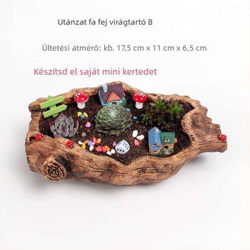 Beton gyökérszobrászat virágcserép szukkulensekhez, asztali vagy padlós dekoráció