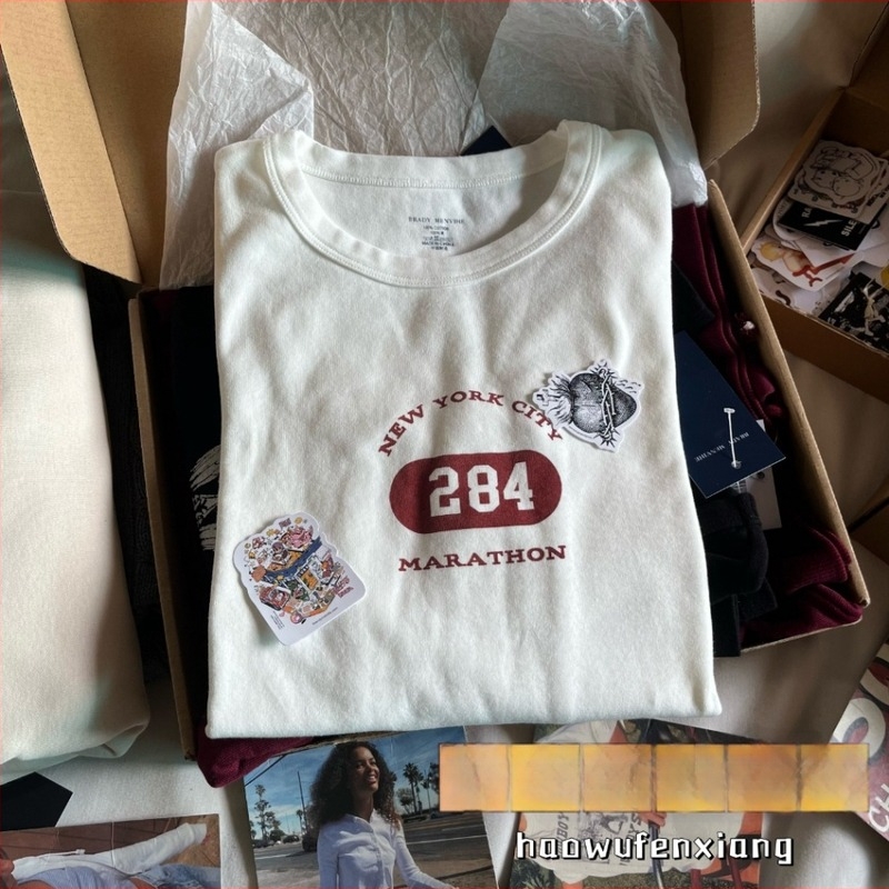 BM-stílusú női pamut hosszú ujjú T‑shirt feliratos nyomással, kerek nyakú, karcsú fazon, mindennapi viselet