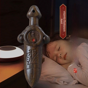 Őszibarackfa kard medál, fa ékszer, hordozható, modern minimalist stílus