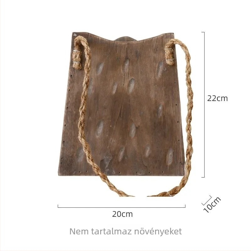 Kézzel készített fa függő virágtartó és váz – vintage dekor