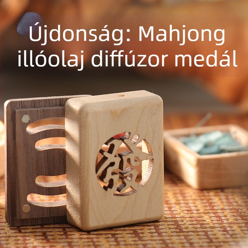 A Mahjong motívummal készült aromaterápiás nyaklánc autóventilációs nyílásához, üreges kialakítás, testreszabható lézergravírral