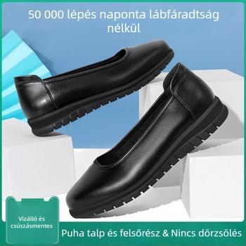 Női mokaszli műbőrből, puha talpú, csúszásmentes, vízálló lapos talpú cipő konyhai munkához
