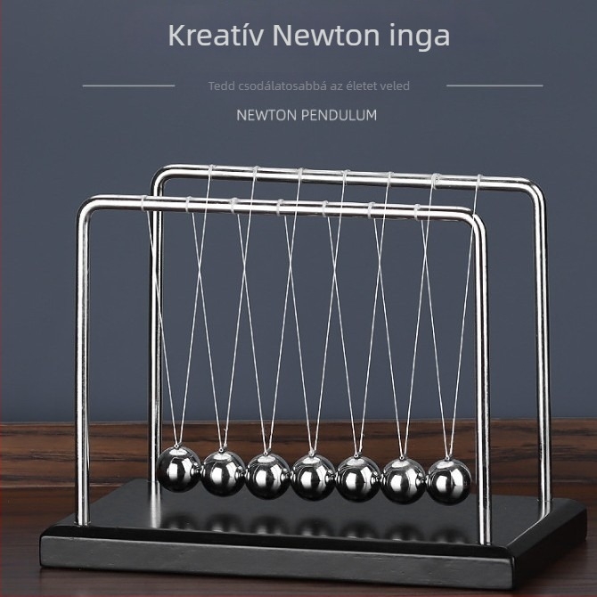 Newton's cradle hét golyóval – fa-asztali dekoráció