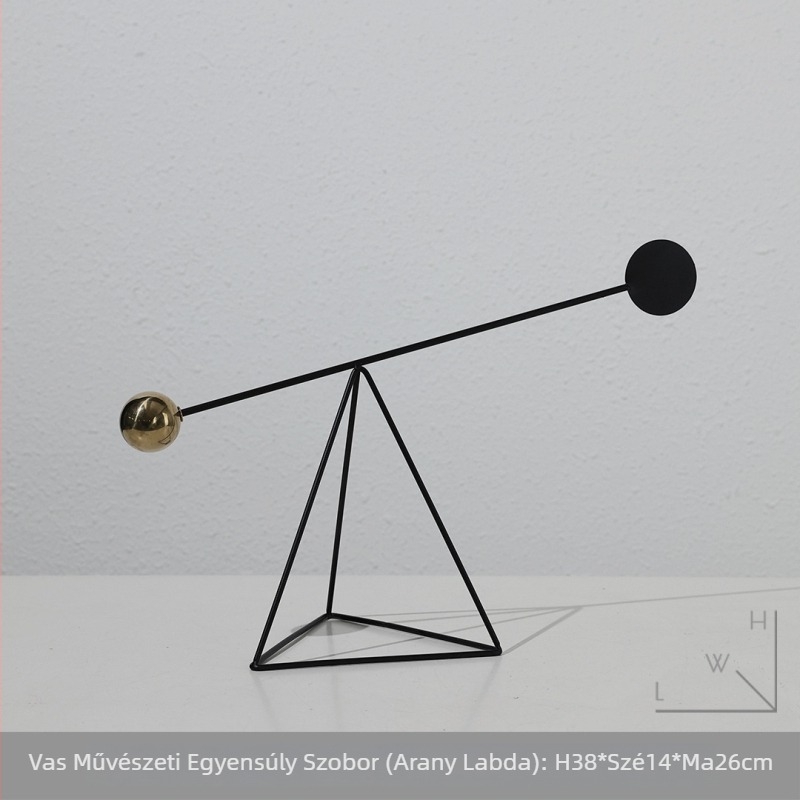Geometriai formájú fém dekoráció modern minimalista otthonhoz — alkalmas TV-állványra, előszobába és boros szekrényhez
