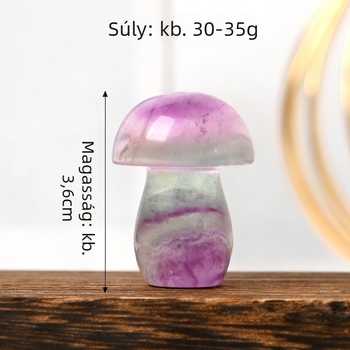 Természetes kristály fluorit gomba – dekoratív asztali dísz