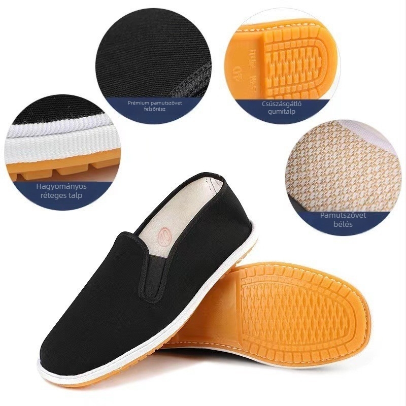 Old Beijing Pamut Vászon Cipő, Uniszex – Lélegző Felsőrész, Alacsony Tornacipő, Gumitalp
