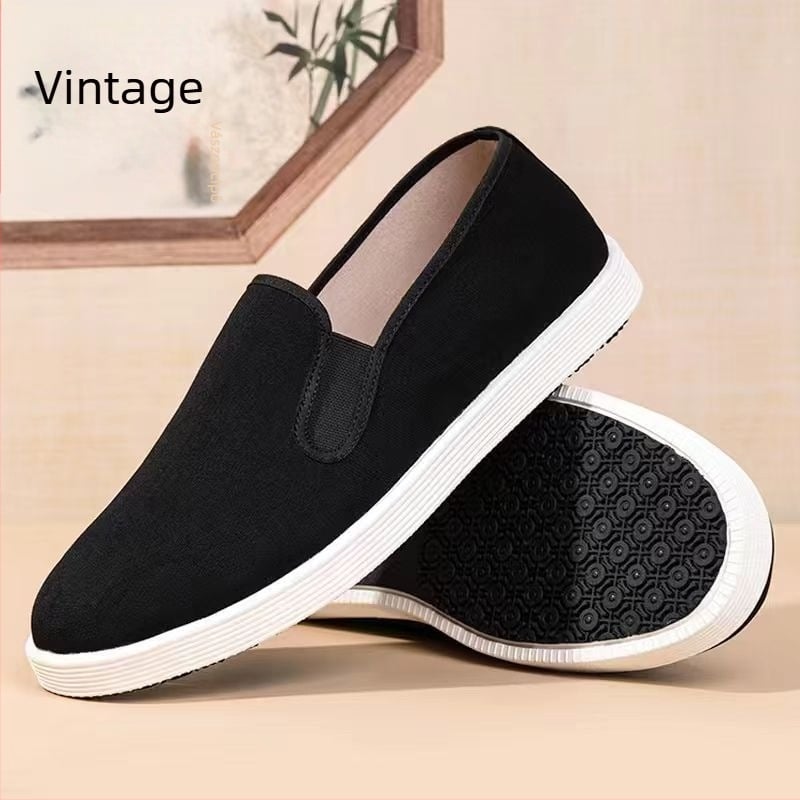 Uniszex textil munkacipő, slip-on, vastag puha talppal, alacsony felsőrésszel, légáteresztő, tavaszra, nyárra és őszre