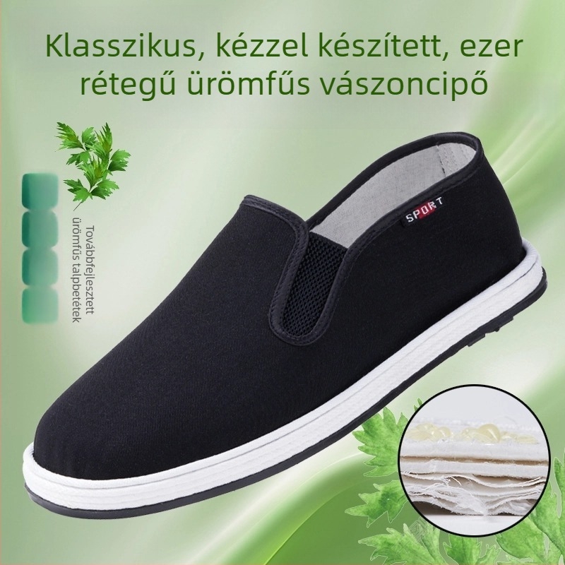 Férfi vászoncipő vezetéshez, többrétegű talppal, alacsony szárú, légáteresztő, csúszásmentes, tartós mindennapi viseletre