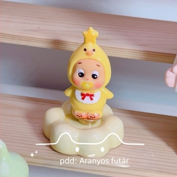 Aranyos karikatúra alakú csillag formájú kerámia forgó asztali dísz, ajándék