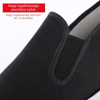 Erősített, vastag gumitalpú vászon cipő, lélegző munkacipő, slip-on, uniszex