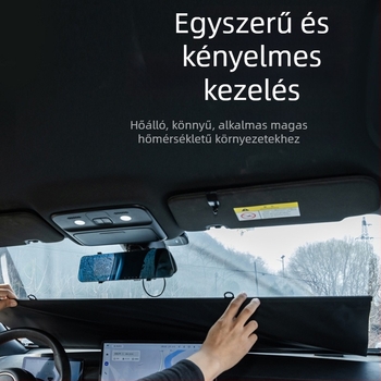 Autó első szélvédőjére szánt napvédő függöny, ablaktakaró és hőszigetelő panel vákuumcsészékkel