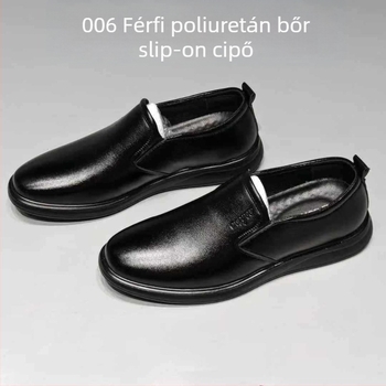 Férfi slip-on cipő mikro szálas felsőrésszel, üzleti–casual stílus, puha poliuretán talp, modell 6802