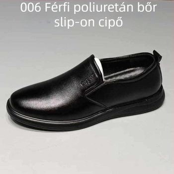 Férfi slip-on cipő mikro szálas felsőrésszel, üzleti–casual stílus, puha poliuretán talp, modell 6802