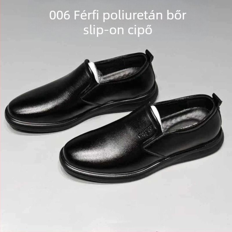 Férfi slip-on cipő mikro szálas felsőrésszel, üzleti–casual stílus, puha poliuretán talp, modell 6802