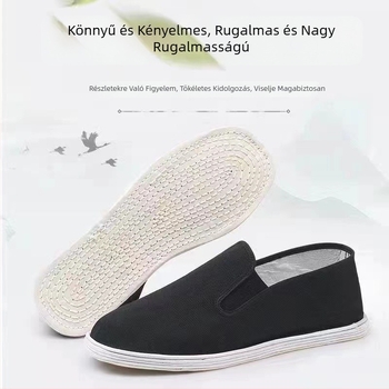 Kézzel készített slip-on házicipő vastag vászon talppal, uniszex