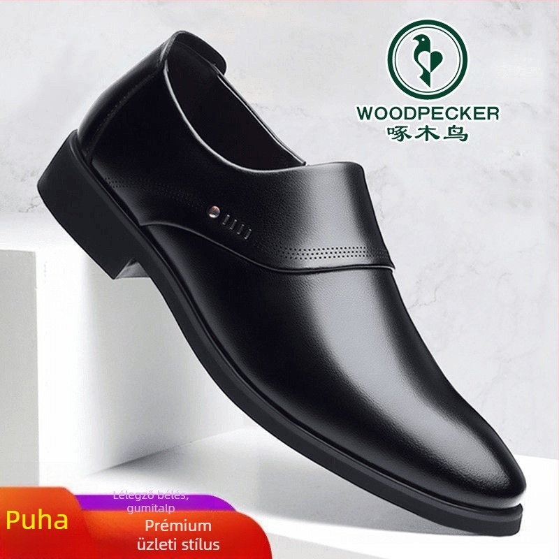 Woodpecker férfi slip-on bőrcipő – nyári üzleti casual mokaszínok