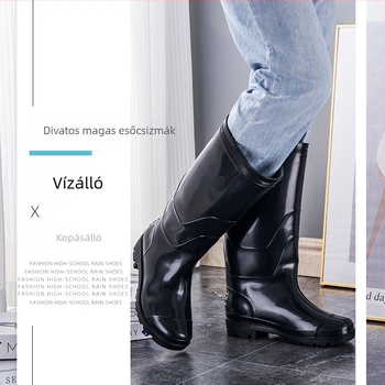 Férfiaknak magas esőcsizmák, PVC-ből készült, vízálló, csúszásmentes, sav- és lúgálló