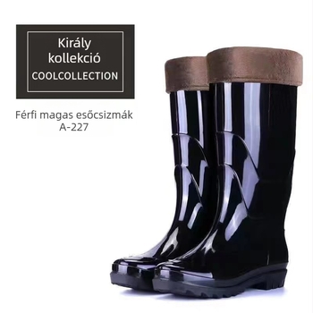 Férfiaknak magas esőcsizmák, PVC-ből készült, vízálló, csúszásmentes, sav- és lúgálló
