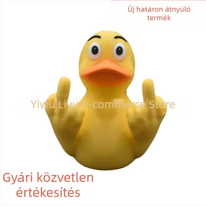 Mini dekoratív kacsa középső ujj gesztussal, irodai és nappali dekorációhoz
