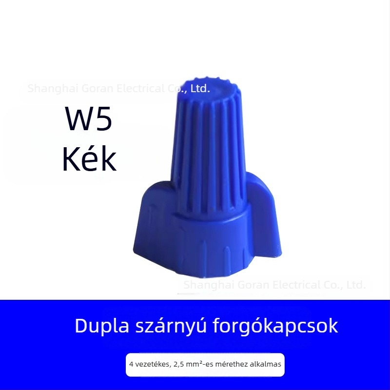 Többszörös terminálkészlet: dupla szárnyú forgó terminál, spirális krimpelő sapka, zárt végű vezetékcsatlakozó, belső menetű terminálsapka