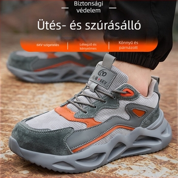 Uniszex könnyű, lélegző munkavédelmi cipő, ütésálló és átszúrás elleni védelem, velúr felsővel, alacsony szárú