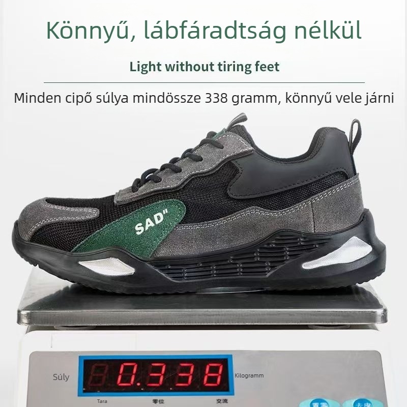 Férfi Nyári Légáteresztő Biztonsági Cipő Acélorrvédővel, Antimikrobiális, Ütés- és Áthatolásálló, Minden Évben – Építkezés