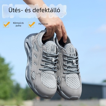 Férfi Nyári Munkavédelmi Cipő – Ütésálló és Szúrás Elleni Védelem, Légáteresztő, Könnyű, Puha Talp, Egész napos Kényelem