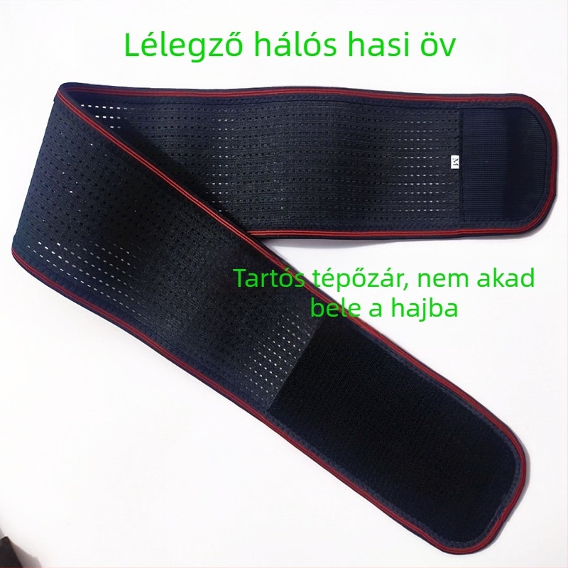 Légáteresztő, rugalmas derékszalag sporthoz, vékony hasi támasz, poliészter