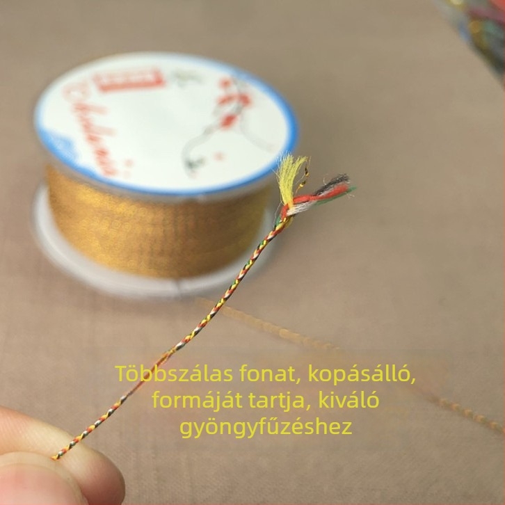 0,4 mm magas minőségű, több színű aranyozott kötött karkötőzsinór jade szállal, DIY kézműves anyag, tartós