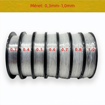 0.3–1.0 mm koreai kristályos rugalmas zsinór, kis tekercs, átlátszó, DIY karkötők és nyakláncokhoz