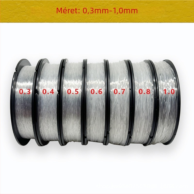 0.3–1.0 mm koreai kristályos rugalmas zsinór, kis tekercs, átlátszó, DIY karkötők és nyakláncokhoz