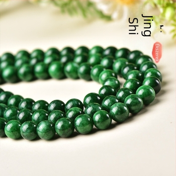 6mm 8A zöld chalcedon kerek gyöngyök DIY ékszerkészítéshez