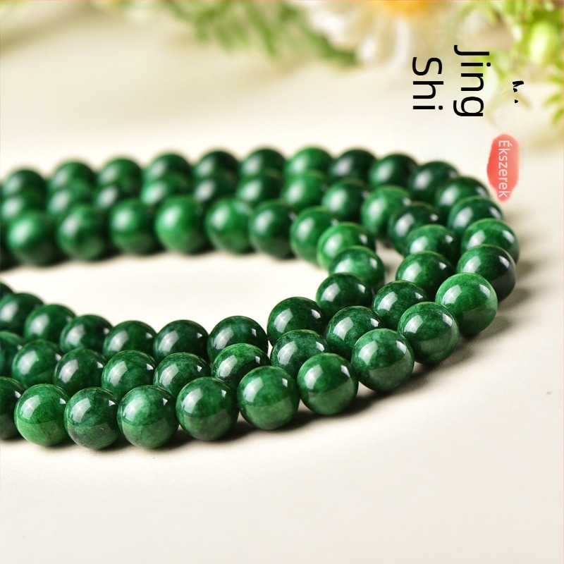 6mm 8A zöld chalcedon kerek gyöngyök DIY ékszerkészítéshez