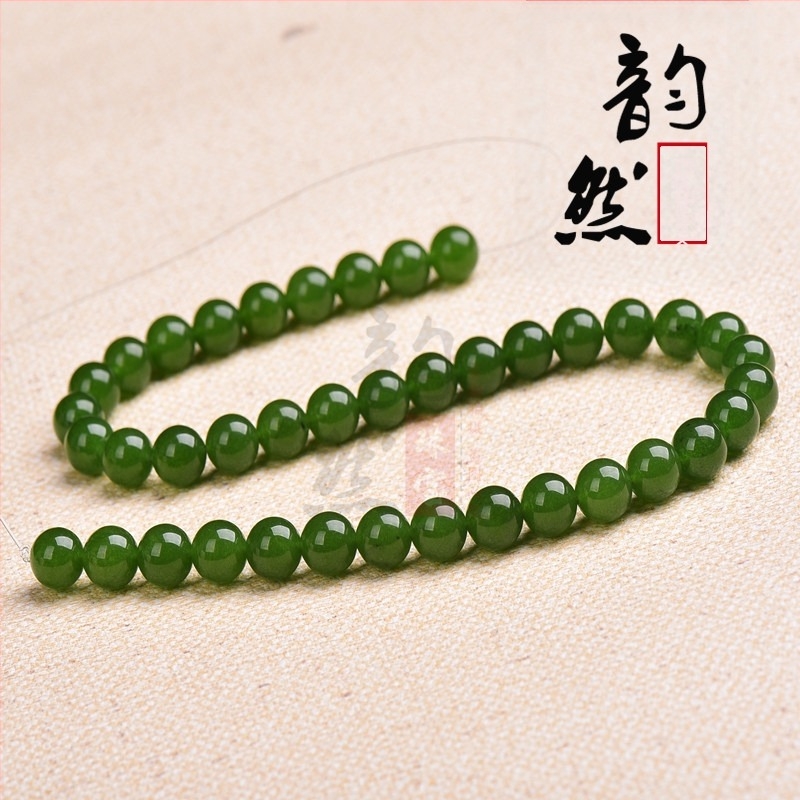 Taiwani chalcedon gyöngyök Hetian jade színben, ékszerkészítéshez, DIY karkötő félkész gyöngyök