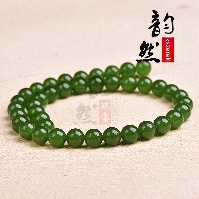 Taiwani chalcedon gyöngyök Hetian jade színben, ékszerkészítéshez, DIY karkötő félkész gyöngyök