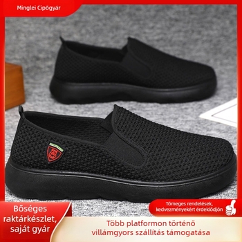 Férfi légáteresztő slip-on cipő hálós felsővel, könnyű, ideális vezetésre és mindennapi viselésre