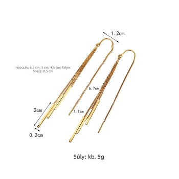 Koreai stílusú minimalist hosszú tassel fülbevaló titánacélból nőknek