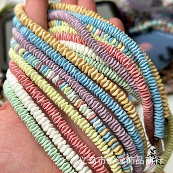 Természetes Alashan Szivárványkő – szabálytalan hullámú szétválasztó gyöngyök, macaron színek, félkész DIY ékszerekhez