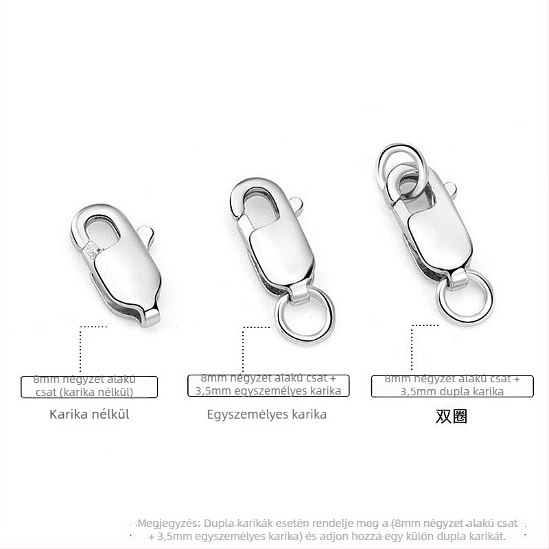 S925 Sterling ezüst – négyszögletes zár DIY nyaklánc és karkötőhöz