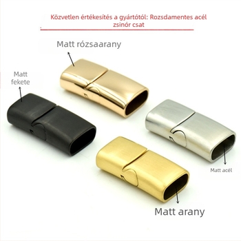 Rozsdamentes acél mágneses zár karkötőkhöz, mintázat Dragon Scale, bőrszál DIY kiegészítők