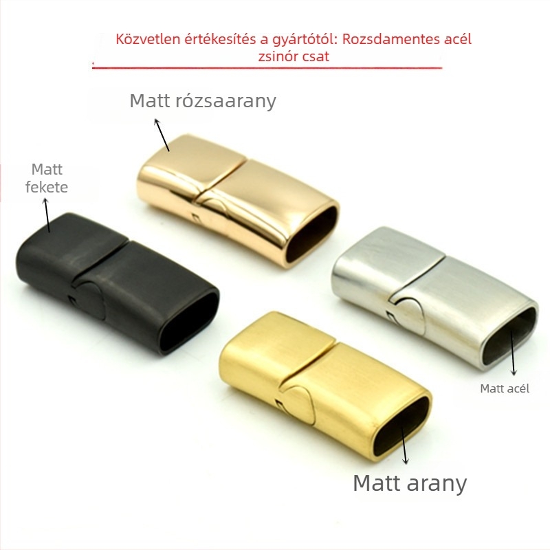 Rozsdamentes acél mágneses zár karkötőkhöz, mintázat Dragon Scale, bőrszál DIY kiegészítők