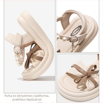 Lányok hercegnő szandálok, nyár 2025, puha talpú, Velcro-pánttal, strand és hétköznapi viseletre, 7–12 évesek.