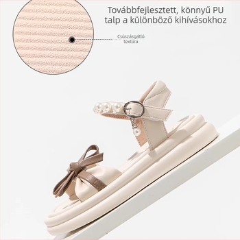 Lányok hercegnő szandálok, nyár 2025, puha talpú, Velcro-pánttal, strand és hétköznapi viseletre, 7–12 évesek.