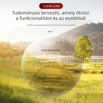 Távoli és közeli olvasószemüveg kettős használatra, kékfény- és UV-védelemmel, napszemüveg-stílusú szemüveg, uniszex, könnyű
