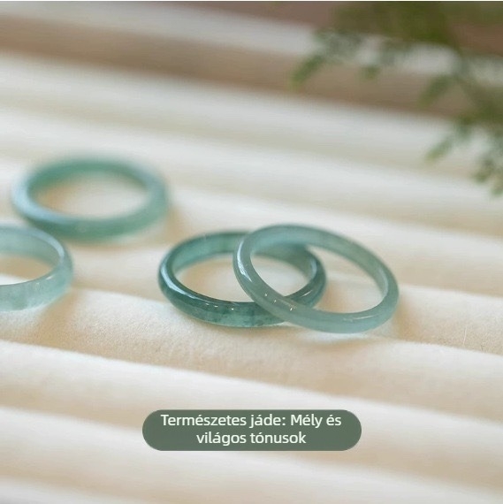 Természetes jade gyűrű, kiváló minőségű jégkék víz jade, A osztályú jade pár gyűrű