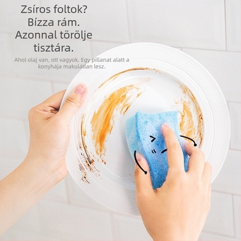 Camellia kétoldalas tartós mosogatószivacs háztartási konyhai tisztításhoz és edényekhez való rongy