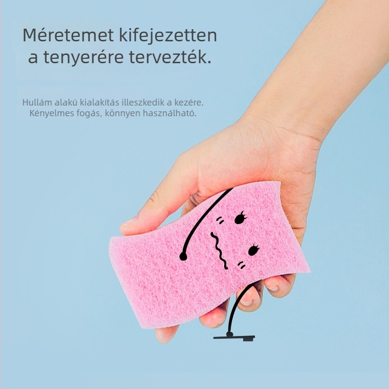 Camellia kétoldalas tartós mosogatószivacs háztartási konyhai tisztításhoz és edényekhez való rongy