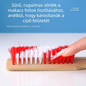 Háztartási tisztító kefe vastag bambusz fogantyúval, kemény sörtékkel, cipők, ruhák és padlók tisztítására