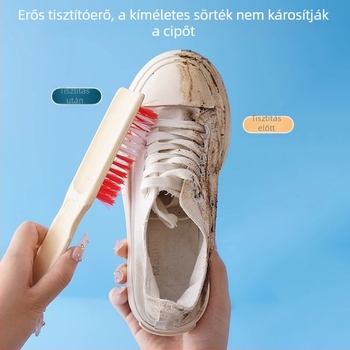 Háztartási tisztító kefe vastag bambusz fogantyúval, kemény sörtékkel, cipők, ruhák és padlók tisztítására